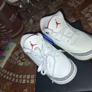 Jordan Kids White and Gray Sneakers